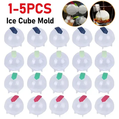 1-5pcs Round Ice Boxes Ice Ball Mold for Cold Drink Coffee Ice Lattice Grinder Ice Maker Ice Hockey Model Kitchen Tools