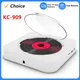 KC-909 Portable CD Player Built-in Speaker Stereo with Double 3.5mm Headphones Jack LED Screen Wall