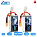 2units Zeee Lipo Battery 11.1V 120C 1500mAh 3S Softcase Graphene RC Lipo Battery with XT60 Plug for