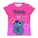 Stitch Girl Clothes 3 To 12 Years Red T Shirt Kids Boys KID 2024 Summer Baby T-shirt Children's