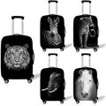 Black White Animals Zebra Elephant Travel Suitcase Protective Cover Luggage Decorate Accessories