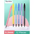 12Pcs Paper Mate Flexgrip Ultra Pastel Ballpoint Pens | Fine Point (0.5mm) | Black Ink | Pastel