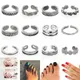 12Pcs/Set Women Toe Joint Ring Fashion Seaside Toe Sleeve Ring Bohemia Vintage Finger Ring Foot Ring
