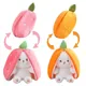 18cm Cosplay Strawberry Carrot Rabbit Plush Toy Stuffed Creative Bag into Fruit Transform Baby