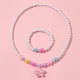 DIY Children Sweet Necklace Bracelet Set Candy Colorful Beaded Girls Necklace Jewelry Wholesale