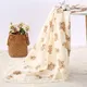 Organic Cotton Newborn Baby Swaddle Blanket Printing Tassel Stroller Cover Blanket For Chlidren Kids