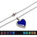 Heart Locket Pendant Mood Necklace Emotion Women Men Lovers Photo Frame Box Choker Necklaces Fashion
