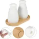 2 PCS Modern White Salt & Pepper Shakers for Farmhouse Kitchen Table Décor Ceramic Salt and Pepper