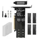 SSD Riser Card M Key HDD Adapter Controller M.2 NVME Adapter Board Metal PCIE 3.0 X16 4 Slot