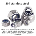 1/2/5/10/20Pcs 304/316 Stainless Steel Self-locking Nut Nylon Lock Nut Locknut Slip Nylon Hex Nut