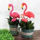 Mini Pink Red Small Plastic Flamingo Yard Decoration Bird Lawn Garden Stake Statue Figurines