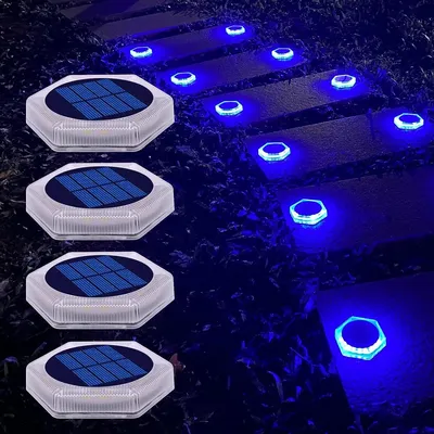 Solar Deck Lights Fence Post Solar Lights for Patio Pool Stairs Step and Pathway Deck Lights Solar Powered Outdoor Lights