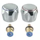 2Pcs Replacement Hot Cold Tap Top Head Covers Chrome Plated Bathroom Red Blue Top With Copper Faucet