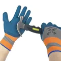 Working Gloves Polyester Grey Latex Glove Wostar Protective for work Garden Durable Non-slip