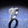 Women's Luxury 18K White Gold Eternal Wedding Ring Real GRA VVS 1 Carat Moissanite Diamond Ring Fine