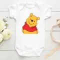 Pooh Bear Print Cartoon Cute Newborn Baby Rompers Disney Winnie the Pooh Baby Girl Clothes Cotton