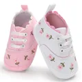 Baby Girl Shoes White Lace Floral Embroidered Soft Shoes Prewalker Walking Toddler Kids Shoes First