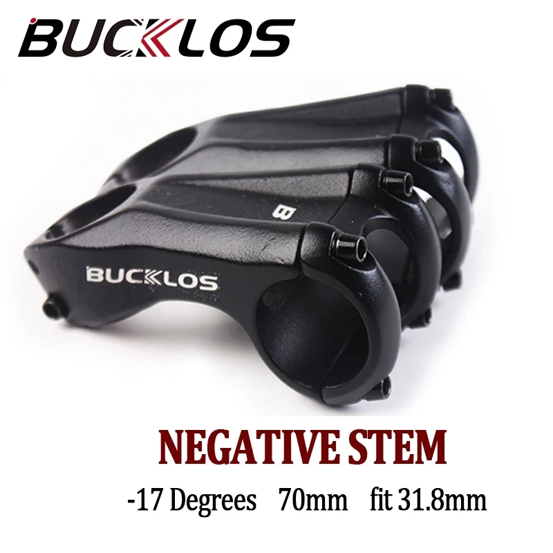 BUCKLOS Attacco manubrio bici 17 gradi negativo 70mm Tavolo manubrio bicicletta 31.8mm MTB Attacchi bici da strada Manubrio bicicletta Tavolo Parti bici