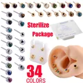 1Pair Fashion Surgical Steel Sterile Ear Piercing 24K Gold Plated Nickel-free Ear Cartilage Tragus