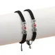 2 Pcs Luminous Letter Bead Bracelets Adjustable Couple Braided Bracelets Jewelry Magnetic Charm