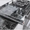 80cm New Kitchen Countertop Marble Decor Contact Paper PET Foil Self Adhesive Water Oil Proof