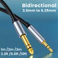 3.5mm to 6.35mm Stereo Audio Cable 6.5mm 1/4" Male to 3.5mm 1/8" Male TRS Bidirectional Stereo Audio