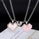 Mosaic Magnetic Valentine Day Love Heart Shaped Pendant Necklace Fashion Versatile Pendant Trendy