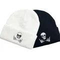 Autumn Winter Embroidery Skull Gestures 66 Acrylic Knit Beanies Hat Outdoor Warm Hat Cold Caps for