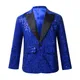 Kids Boys Stylish Sequins Suit Lapel One Button Jacket Coat Wedding Banquet Party Modern Jazz