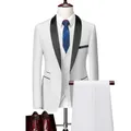 Men Skinny 3 Pieces Set Formal Slim Fit Tuxedo Prom Suit / Male Groom Wedding Blazers High Quality