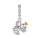 925 Sterling Silver Princess Couple kiss Crown Pendant Charm Fit Original Pandora Charms Bracelets