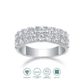 JIUZUAN GRA Certified 1.4CT 3mm Moissanite Diamond Ring for Women S925 Sterling Silver Enternity