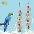 Bird Cage Toy Mineral Molar Stone Chewing Toy Flower Shape Hanging Type with Bells Sounding Toy for