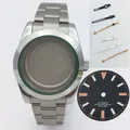 BLIGER 39mm MILGAUSS Polished Case Sapphire Glass Black Dial Lightning Hands Fit NH35 NH36 Miyota DG