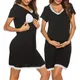 Maternity Sleepwear Pregnant Women Nursing Nightwear V Neck Breastfeeding Nightgown Dress Ropa Mujer