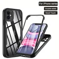Custodia da 360 gradi per iPhone 15 14 13 12 11 Pro Max 14 Plus XS MAX XR Cover trasparente Protezione per schermo integrata robusta per tutto il corpo