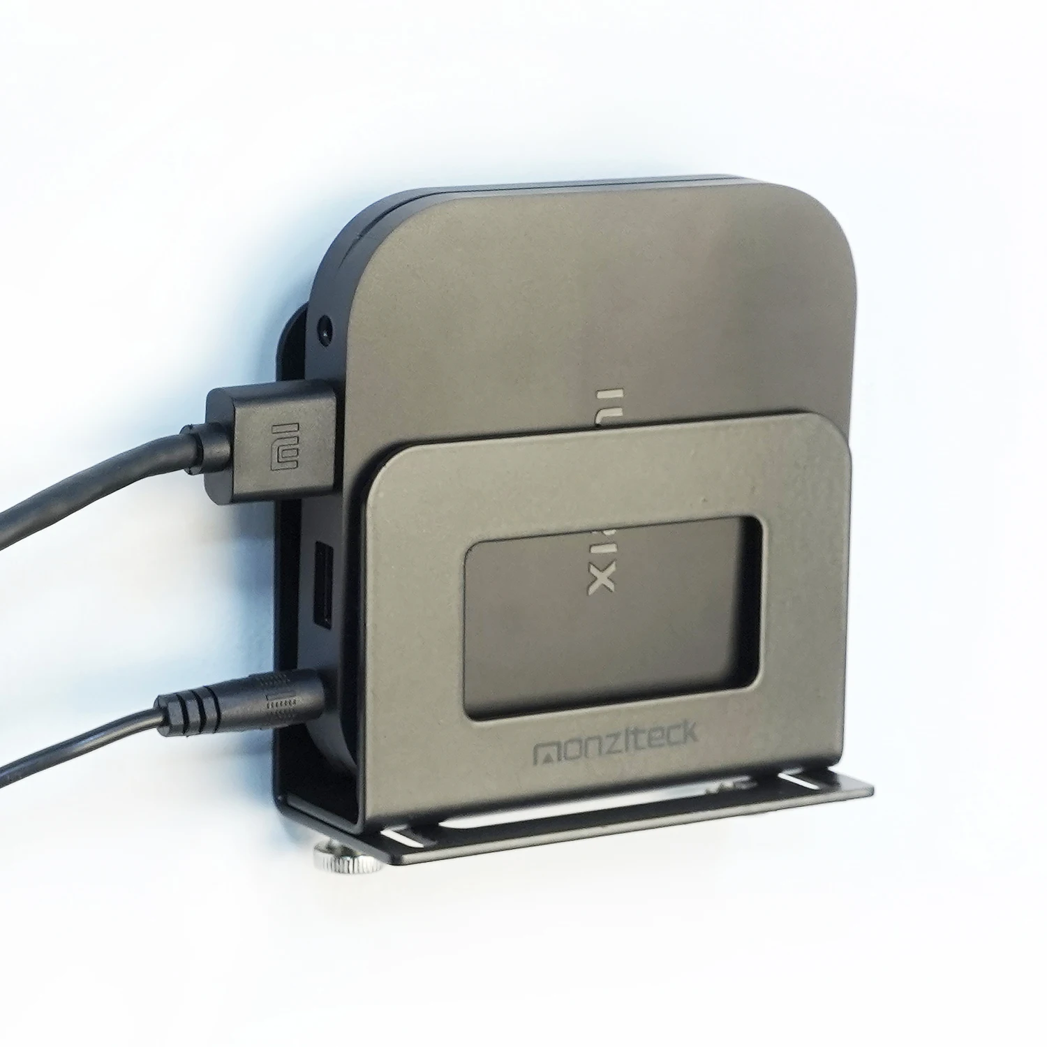 Monzlteck Supporto da parete regolabile per piccoli dispositivi per Apple TV 3/4/4k, router, modem, TV Box e altri lettori multimediali