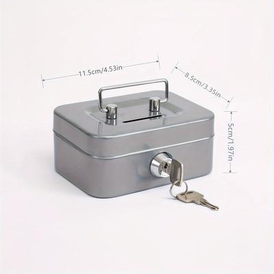 1pc Metal Keylock Storage Box, Money Box, Adult De...