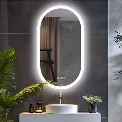 Luvodi - Badspiegel mit Beleuchtung Led Spiegel mit Touch-Schalter, Dimmbar, 3 Lichtfarbe