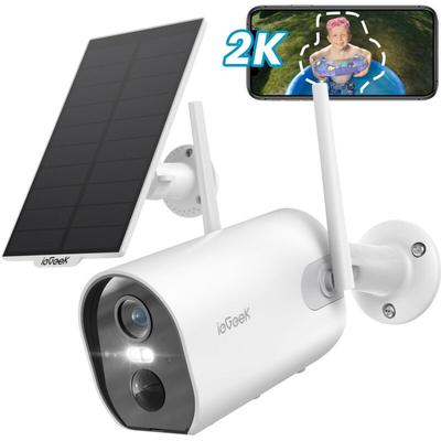 Iegeek - 2K 3MP Überwachungskamera Aussen Solar, Überwachungskamera aussen Akku,Kabellose,PIR Image