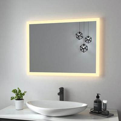 Badspiegel 80x60cm led Badezimmerspiegel Warm Licht 3000K Spiegel mit Beleuchtung hd Wandspiegel Image