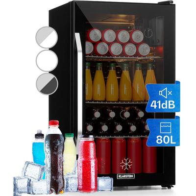 Klarstein - Beersafe xxl Onyx Kühlschrank 80 Liter 3 Böden Panoramaglastür Image