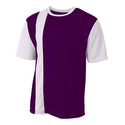 A4 NB3016 Athletic Youth Legend Soccer Jersey T-Shirt in Purple/White size 2XS | Polyester A4NB3016