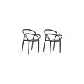 Kit 2 sedie polipropilene bar ristorante sedia interno esterno giardino nero 467