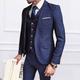 abiti da uomo blu scuro scuro per matrimoni occasioni speciali San Valentino a quadri 3 pezzi vestibilità standard monopetto a un bottone 2024