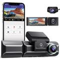 Azdome M550 3-Kanal-Dashcam, Drei-Wege-Auto-Dashcam vorne innen hinten, 4K1080p Dual-Channel mit GPS-WLAN IR-Nachtsicht