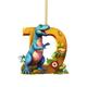 Dinosaur Christmas Ornament 26 Letters Hanging Pendant Ornaments 2023 Plastic Initial Monogram Xmas Tree Decorations with Hanging Rope Unique Customized Funny Gift for Kids