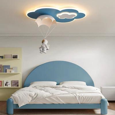 Dimmable LED Ceiling Lamp for Children's Room, Creative Simplicity Clouds Airplane Light Bedroom Cartoon Ceiling Light Fixture with Remote