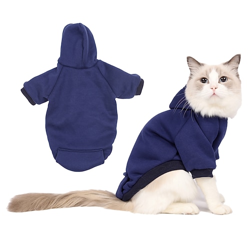 Hund Katze Kapuzensweatshirt Mode Niedlich Winter Atmungsaktiv Weich Waschbar Bequem Outdoor Alltagstauglich Hundebekleidung for Bichon Frise Zwergspitz Baby Haustier Papillon Klein Image