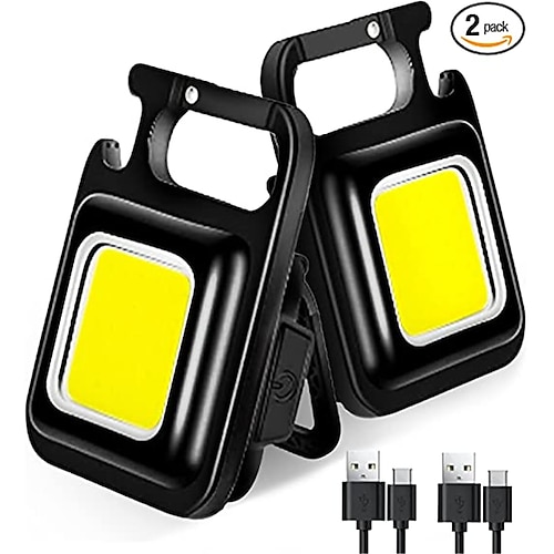 Cob hohe helle tragbare Taschenlampe Multifunktions-Schlüsselanhängerlampe eingebaute Lithium-Batterie wasserdichte Outdoor-Taschenlampe Laterne Image